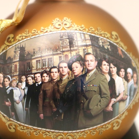 2013 Kurt Adler Downtown Abby Glass Globe Christmas Ornament Gold - Picture 8 of 13